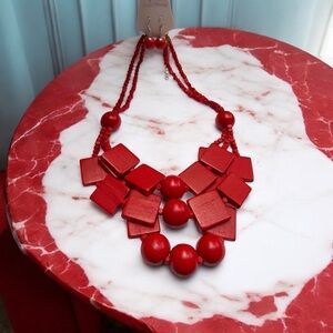 Elegant Red Geometric Necklace